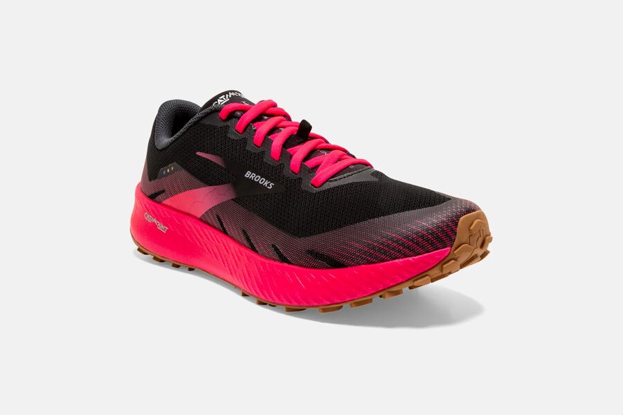 Brooks Israel Catamount Trail Running Shoes Womens - Black/Red - IUA-739280